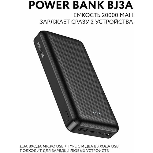 Внешний аккумулятор 20000мАч Power Bank 20000mAh повербанк 136800₽
