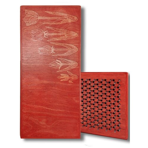 фото Доска садху с динамическими гвоздями, тюльпаны - 406 шаг 10мм красная goodwood