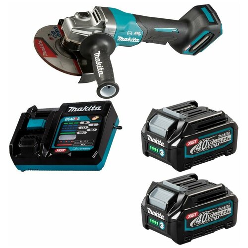 Шлифмашина угловая аккумуляторная 40В XGT 150мм Li-Ion 2x2,5Ач Makita GA036GD201 шлифмашина угловая аккумуляторная 40в xgt 150мм li ion 1x2 5ач makita ga035gd101