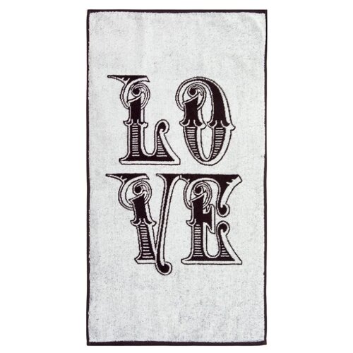 фото Этель полотенце любовь 2 банное 50х90 см белый/черный