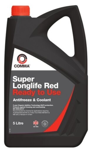 COMMA SUPER LONGLIFE RED - COOLANT (5L)_антифриз! красный, готовый к использованию\ VW (TL774D) SLC5L