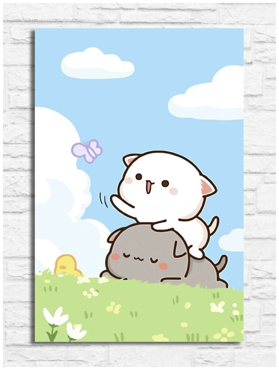 Картина по номерам на холсте котики (для детей, простые, животные, милота, кошки, природа, любовь) - 10244 В 20х30