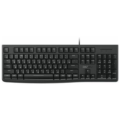 Клавиатура проводная Dareu LK185 Black (черный), мембранная, 104 клавиши, EN/RU, 1,5м, размер 440x147x22мм