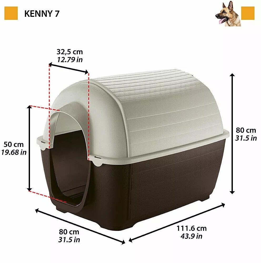 Будка для собак Ferplast Kenny 07 80х111.6х80 см коричневый/белый - фотография № 12