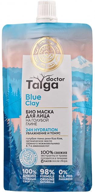 Маска для лица Natura Siberica Doctor Taiga Blue Clay Увлажнение и Тонус 100 мл