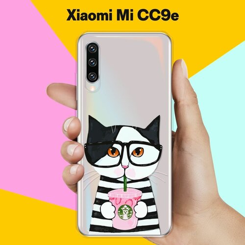 Силиконовый чехол Кот в очках на Xiaomi Mi CC9e чехол пластиковый xiaomi mi cc9e сердитый кот