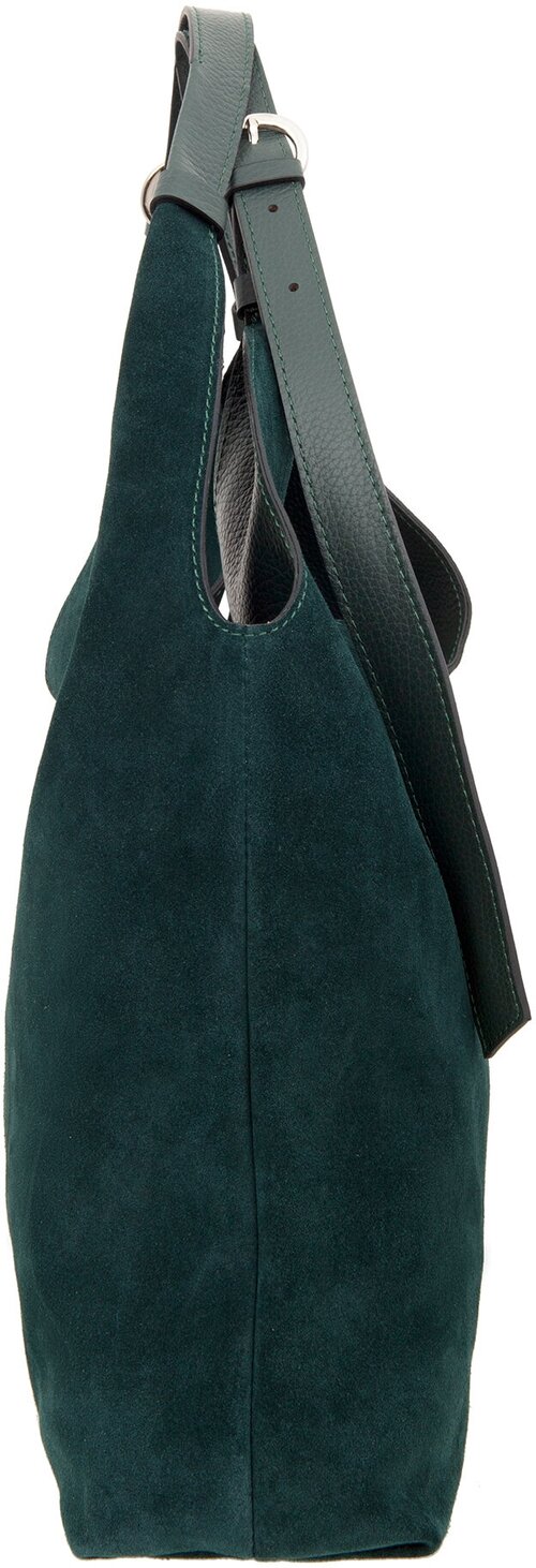 Сумка Sergio Belotti классическая, натуральная кожа, натуральная замша, внутренний карман, зеленый