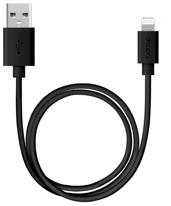 Кабель Deppa USB - Lightning (72223/4) 2 м черный фото 1