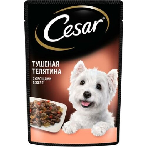 Cesar Паучи для взрослых собак с тушеной телятиной и овощами в желе 85г 10222849 0,085 кг 43492 (31 шт)