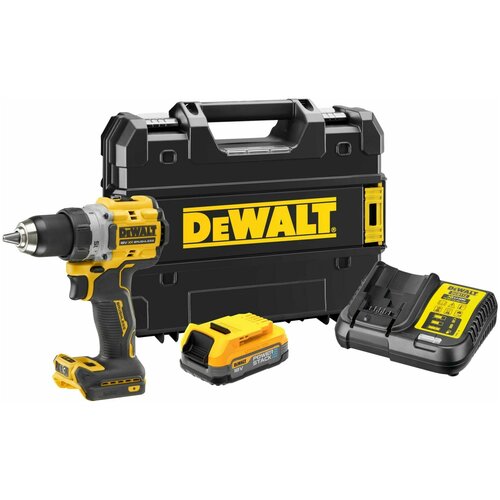 Дрель-шуруповерт DeWALT DCD800E1T ЗУ, АКБ 18В 1.7АЧ, Кейс