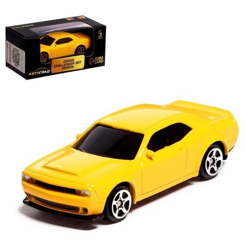 Машина металлическая DODGE CHALLENGER SRT DEMON, 1:64, цвет жёлтый 1 32 dodge charger srt alloy musle car model diecasts