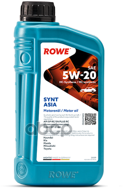 ROWE Масло Моторное Rowe Hightec Synt Asia Sae 5W-20 1Л.