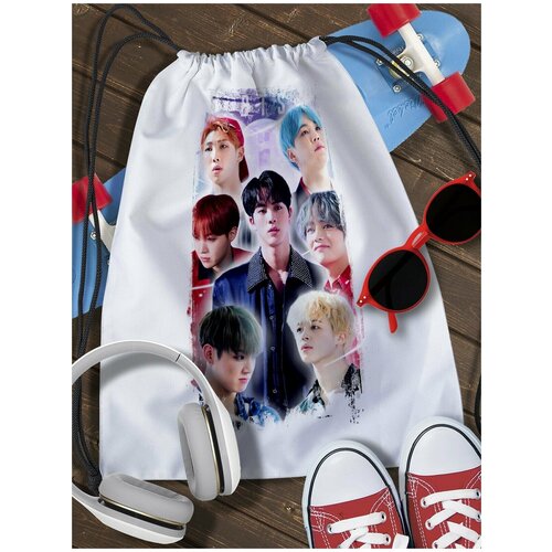 south korean groups k pop bangtan boys peripheral be album winter bouquet flo limited same card gift jin suga jung kook cosplay Мешок для сменной обуви BTS - 3061