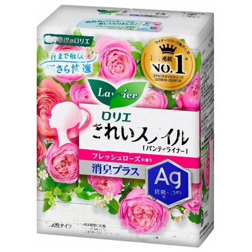 Купить KAO Laurier Beautiful Style Deodorant Plus Ежедневные гигиенические прокладки с дезодорирующим эффектом длина: 14 см, в упаковке 62 шт, розовый