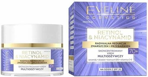 Крем для лица EVELINE RETINOL & NIACYNAMID дневной с ретинолом и нициамидами 70+ (антивозрастной) 50 мл