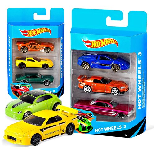 Набор машин Hot Wheels K5904 1:64, 7 см, в ассортименте набор из 4х машинок с пускателем хот вилс