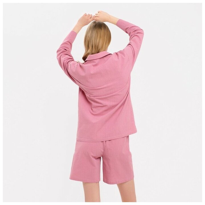 Пижама женская (рубашка и шорты) KAFTAN "Basic" р.48-50, розовый - фотография № 19