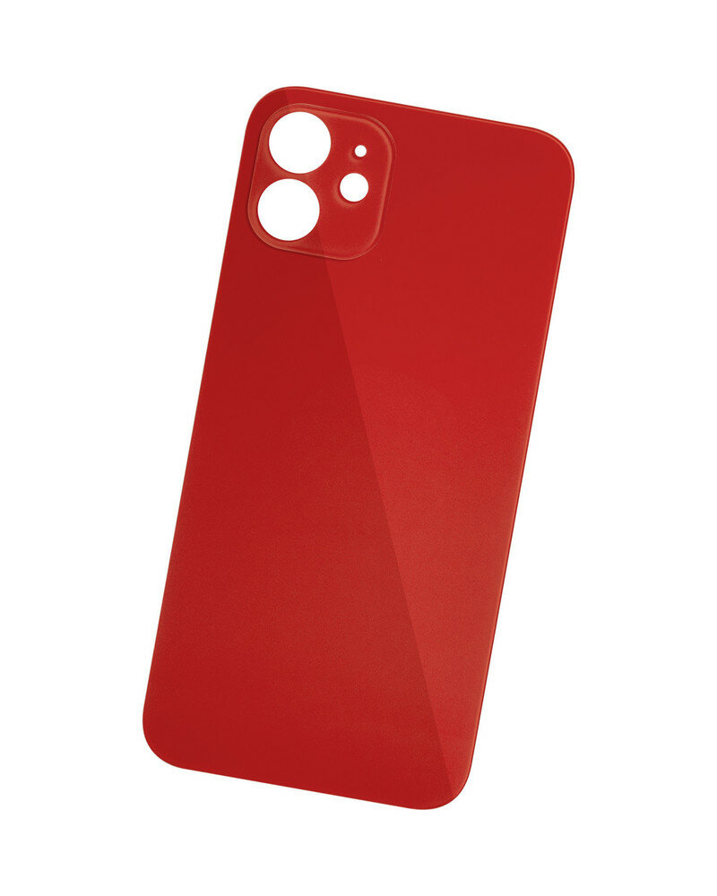 Стекло задней крышки для Apple iPhone 12 (широкий вырез под камеру) красное