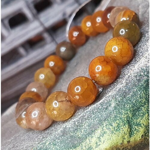 фото Браслет агат "вены дракона", агат, размер 16 см 12 лучей