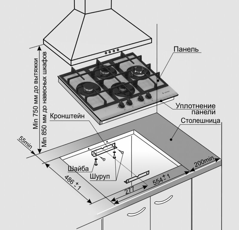 Встраиваемая газовая панель Gefest - фото №3