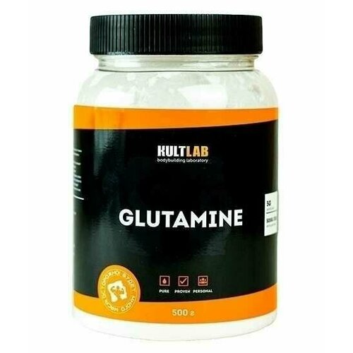 Аминокислота Глютамин, Без вкуса, 500 гр, порошок / Kultlab Glutamine