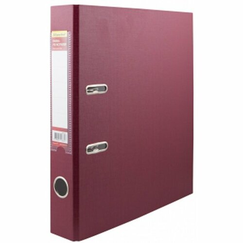 Папка-регистратор Silwerhof 355020-27 A4 50мм ПВХ/бумага бордовый мет. окант. смен. карм. на кор.