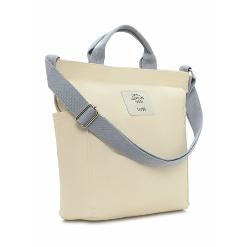 Сумка шоппер AVGUST ACCESSORIES, фактура гладкая, молочный