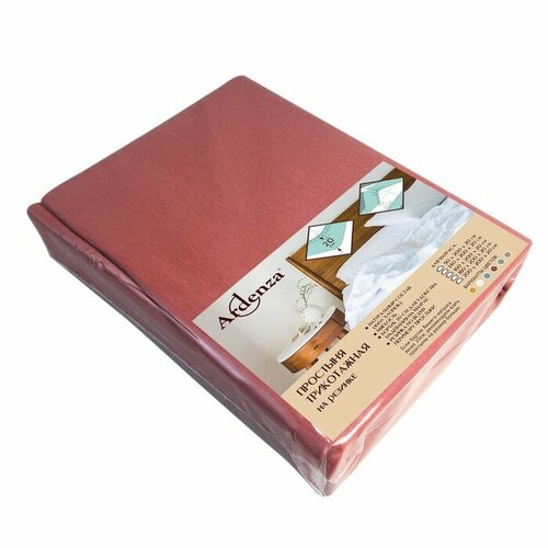 Простыня на резинке 140х20020см бордо трикотаж 110гм хл100 1596₽