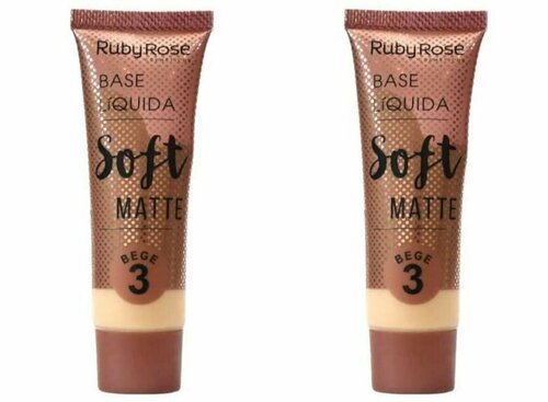 RUBY ROSE Тональная основа Soft Matte, Bege 3, 2 шт