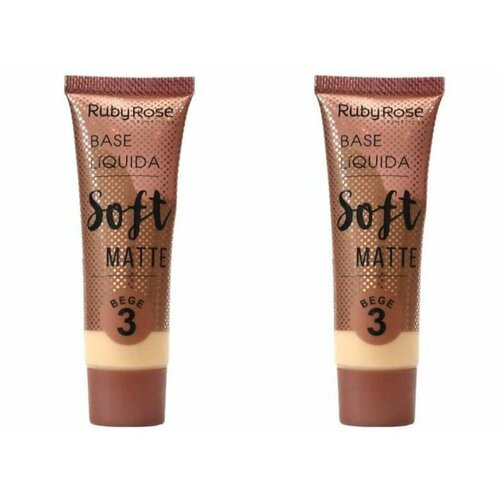 RUBY ROSE Тональная основа Soft Matte, Bege 3, 2 шт