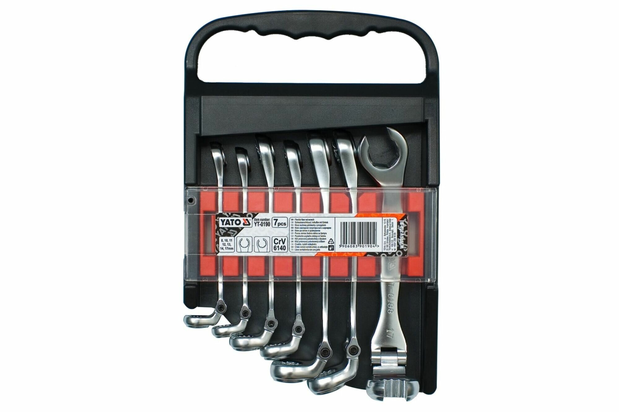 Набор ключей YATO YT-0190 разрезны шарнир с хромированной поверхностью 7 шт