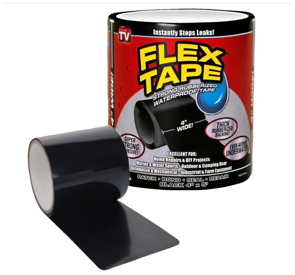 Клейкая лента, сверхпрочная армированная Flex Tape/ремонтная/сверхсильная/сварка/герметик/монтажная/усиленной фиксации/черная