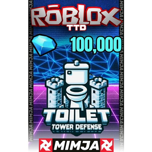 Roblox Toilet Tower Defense Код активации 100 000 GEMS Подарочная карта 4999₽