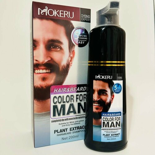 Mokeru профессиональный мужской красящий шампунь(черный)