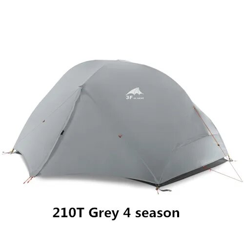 3F UL GEAR, 2-местная 4-сезонная палатка для кемпинга, сверхлегкая уличная палатка для пешего туризма, охоты, водонепроницаемая палатка 15D, силиконовая палатка Zelt Tenten, Серый