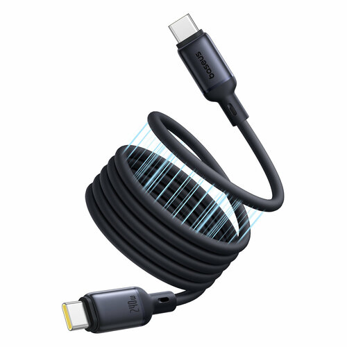 Кабель Baseus PicoGo Magnetic Liquid Silicone Fast Charging Cable USB-C to USB-C 240W 1m Cosmic Black (P10376800121-00)