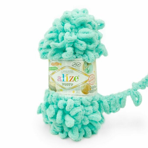 фото Пряжа alize 'puffy' 100г 9м (100% микрополиэстер) (19 светло-бирюзовый)