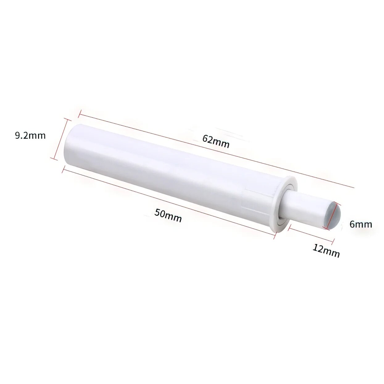 DRELD Буферы для дверей и ящиков 62*10 мм White