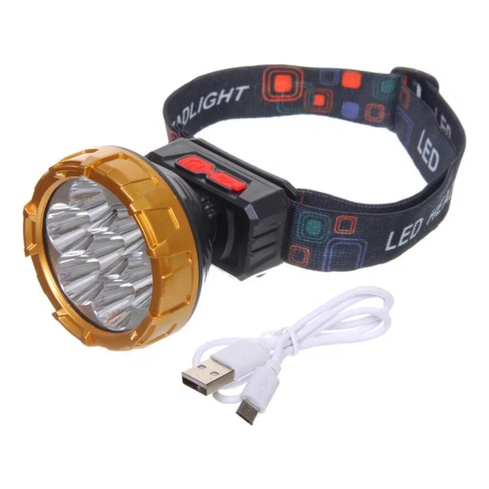 Турист мастер Фонарь налобный 4 режима  7LED  аккумуляторная батарея 500mAh USB 208 7 855 348