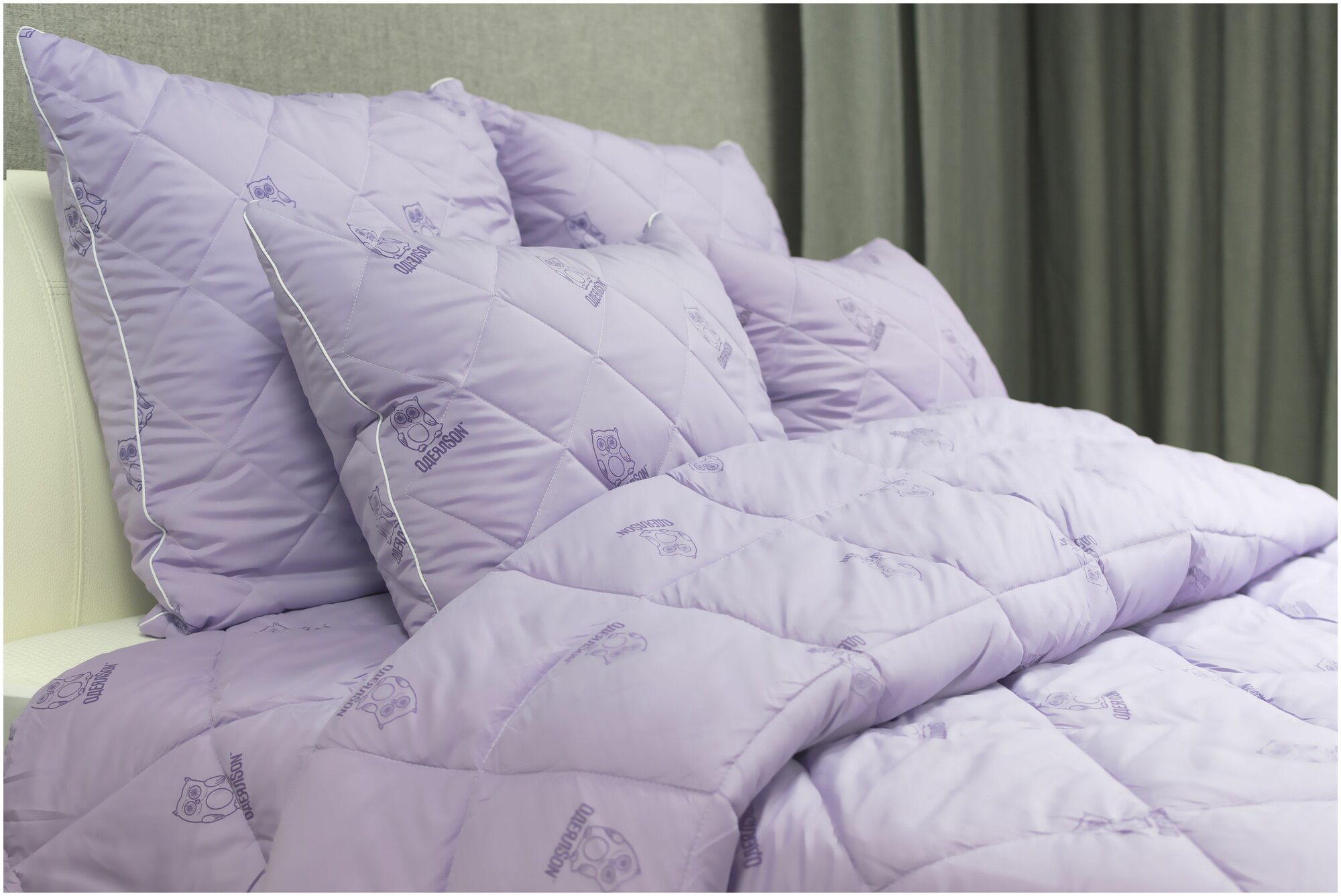 Одеяло фиолетовое Стеганое евро 200х220 ТМ "ОдеялSon" серия Сова всесезонное гипоаллергенное/ для сна, для дома, для дивана, для кровати - фотография № 8