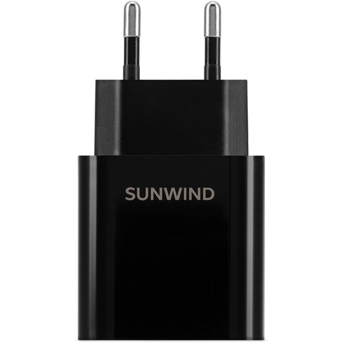 Сетевое зар./устр. SunWind SWWA2 20W 3A (PD) USB-C черный (SWWA2H0100BK) сетевое зарядное устройство samsung 45 вт pd с быстрой зарядкой белый цвет