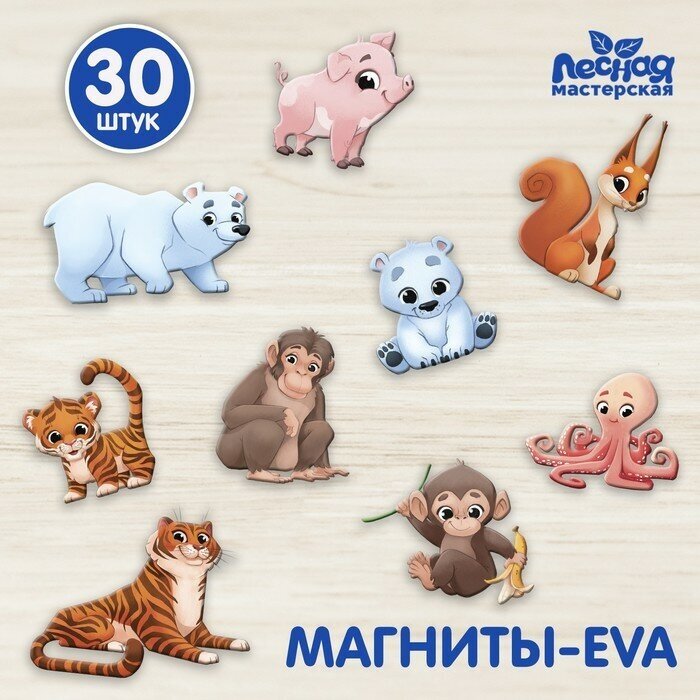 Набор магнитов для игр и обучения "Зоопарк" 9231265