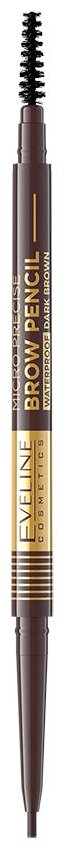 Карандаш для бровей EVELINE MICRO PRECISE BROW PENCIL водостойкий тон 03 dark brown