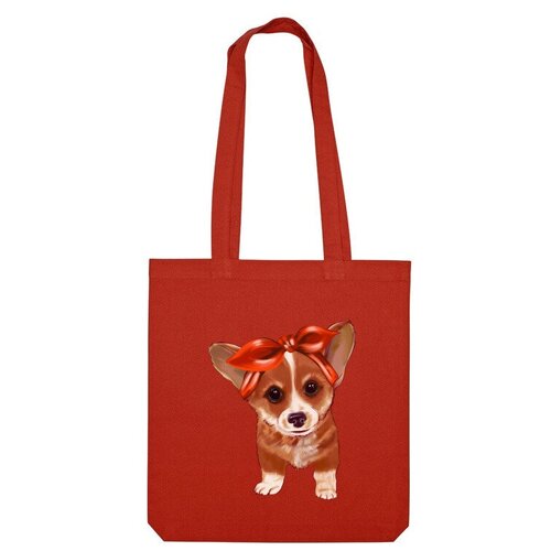 Сумка шоппер Us Basic, красный сумка корги девочка щенок оранжевый