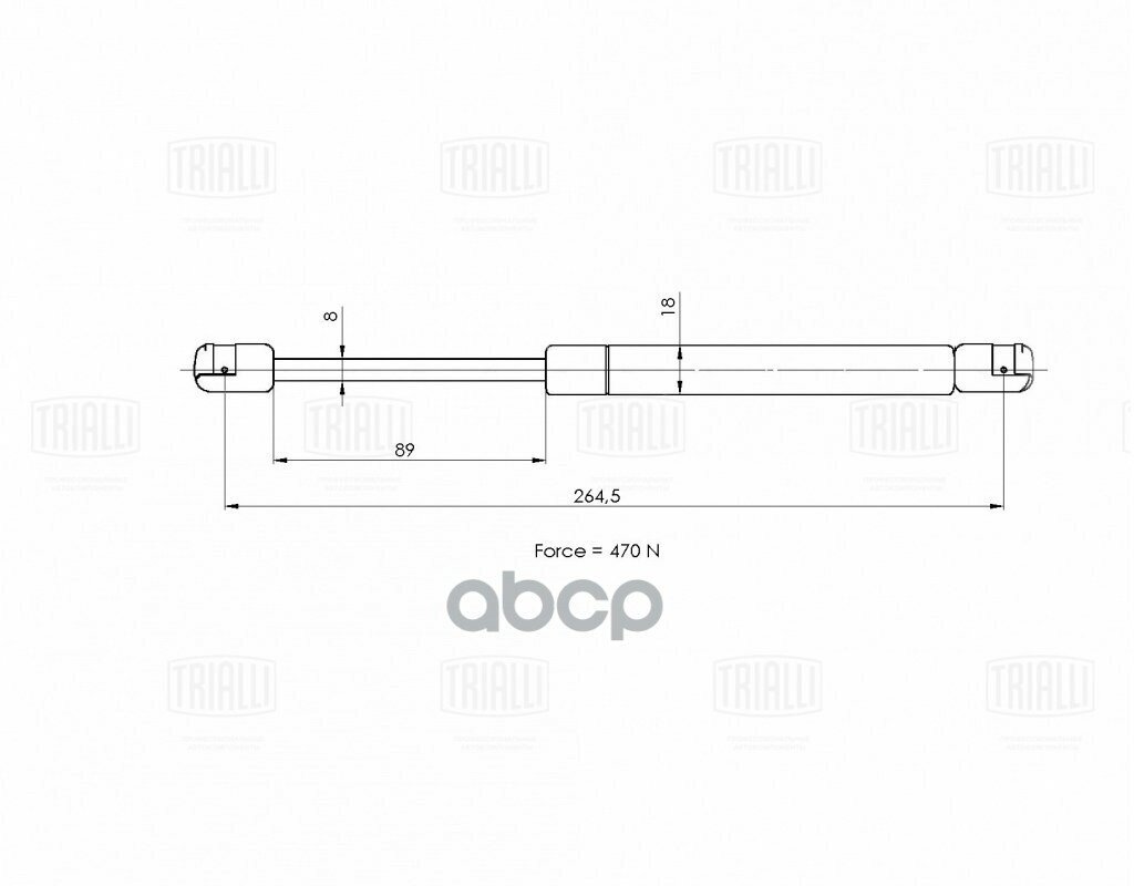 Амортизатор (упор) крышки багажника для автомобиля Opel Astra H (04-) седан GS 2105 TRIALLI