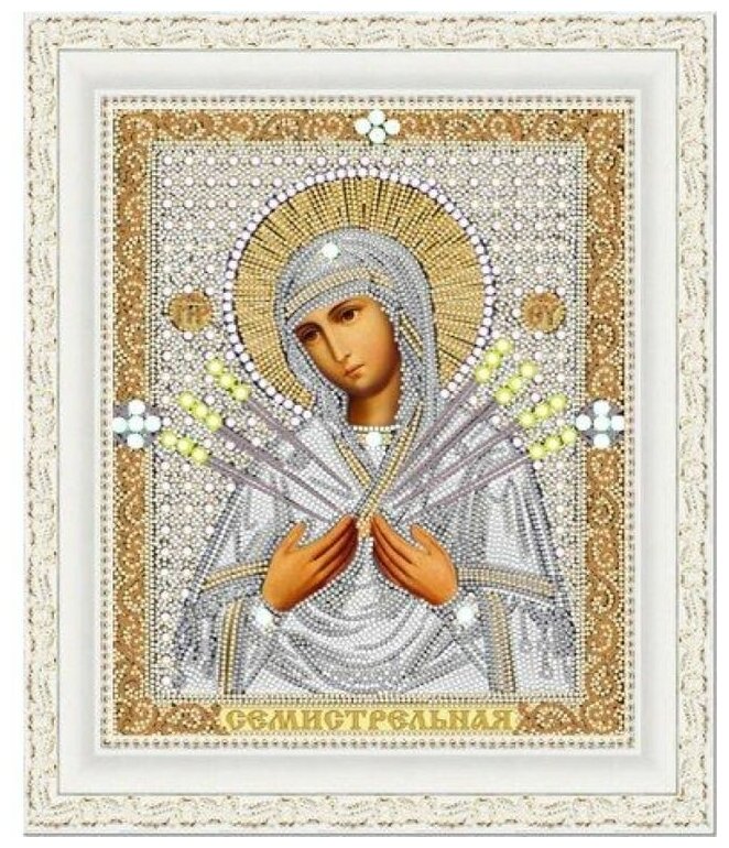 Рисунок на ткани Конёк "Богородица Семистрельная", 20x25 см