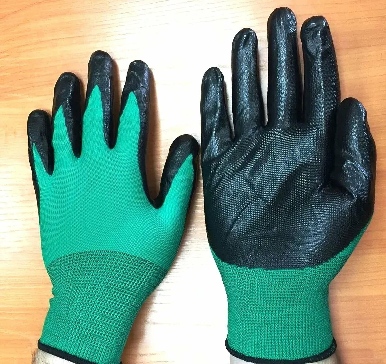 Перчатки рабочие Комус трикотажные полиэфирные с нитриловым покрытием (размер 10)