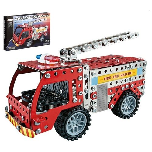 Конструктор металлический Пожарная машина Rescue Fire Truck, 292 детали, 31х20х4 см