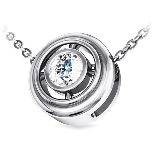 фото Эстет подвеска с бриллиантом из белого золота 01п627581