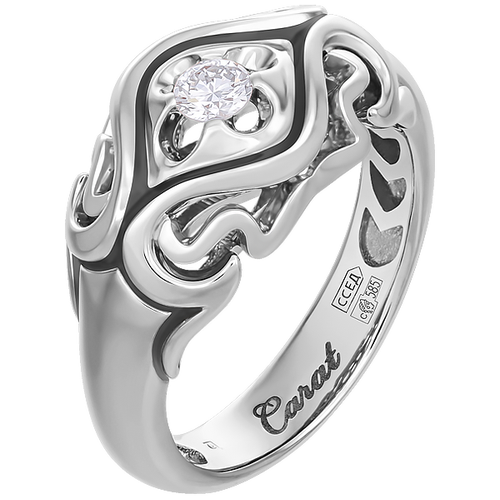 фото Кольцо diamant online, белое золото, 585 проба, бриллиант, размер 17.5